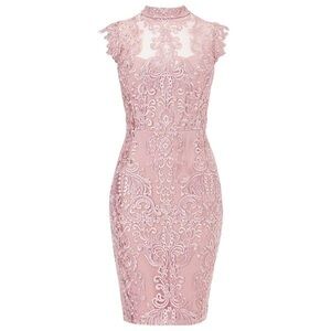 Lipsy London Dusty Pink Highneck Dress size 4